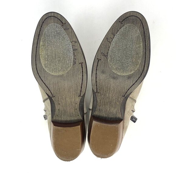 Sam Edelman Boots Womens 6.5 Petty Putty Taupe Suede Ankle Bootie Block Heels - Picture 6 of 16